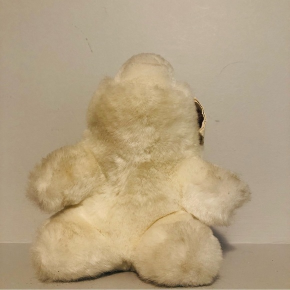 VINTAGE 1980 Gund SNUFF White Polar Bear Ultra Plush Stuffed Toy Animal 7” Lovey - Picture 4 of 9